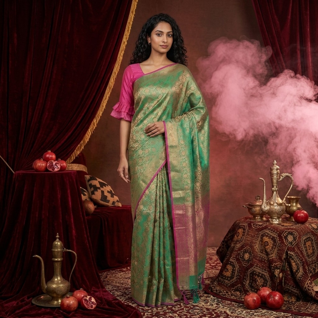 AI model wearing saree — clear face